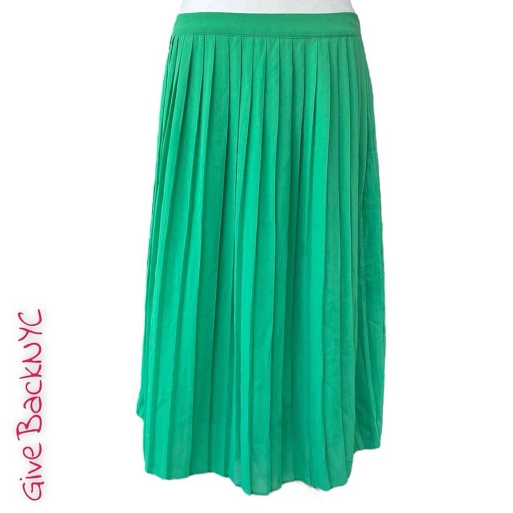 Vintage Green Pleated Skirt Size M - Picture 1 of 4